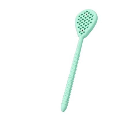 Silikone meridian bankeplade med dobbeltsidet blød silikone massagepaddle og akupressurstav, 37cm håndtag Blue