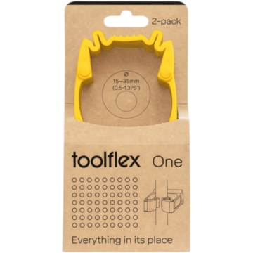 Hållare med väggadapter Toolflex ONE 2-pack Gul*