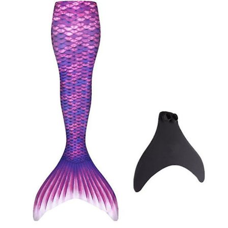 Kids Wear-resistant Mermaid Tail For Swimming, Monofin Included