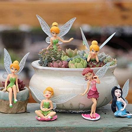 6 st Miniatyr älvor Figuriner Tillbehör, Krukhängare