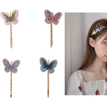 Sommerfugle Hårspænde Hårklemme Med Broderede Silke Garn Sommerfugle Hår