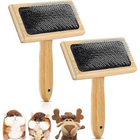 2-pakks ullkardebørster for nålefilting, håndkarder for fiberblanding