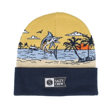 Salty Crew - Blauw cuff Beanie - Land Ho Beanie Navy Cuff @ Hatstore
