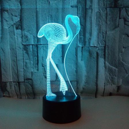 Optisk Illusion 3D Flamingo Natlampe 16 Farver Skiftende USB-drevet Fjernbetjening Berøringskontakt Dekorationslampe LED Bordlampe