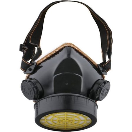 Støvmaske, malingsbeskyttelse, industriel kemisk åndedrætsværn mod giftige dampe, sort