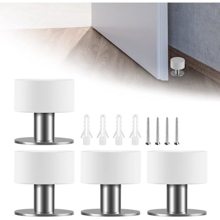 Hvid selvklæbende dørstopper, fremstillet af rustfrit stål med lyd