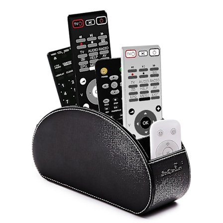 Työpöydän järjestäjä 5 lokerollinen kaukosäätimille, pöytälaitteille 21,5 * 7 * 11,5 cm (musta)