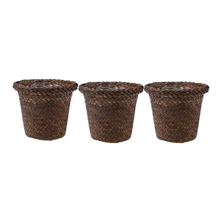 3-pack sittande gräsförvaringskorg trädgård handgjord kruka diverse arrangör planteringslåda plantskola korg