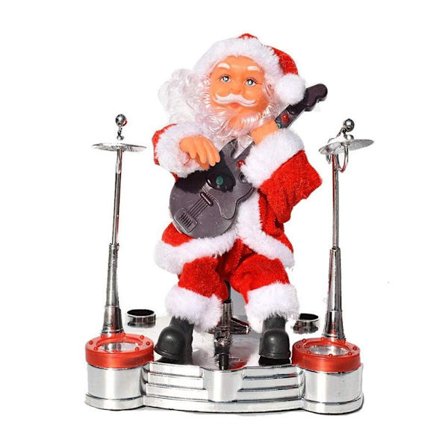 Elektrisk Jultomte med Saxofon, Dansande Musik, Vintage Juldekoration, Present till Barn