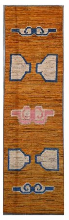 Moroccan Berber - Afghanistan Handknuten 75X300 Hallmatta Brun/Ljusgrön Afghanistan