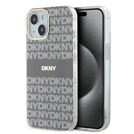 DKNY IML Mono & Stripe MagSafe-etui til iPhone 15 / 14 / 13 - beige
