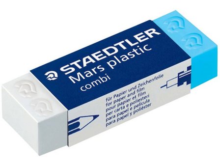 Staedtler Mars Mars Radergummi Plastic Combi 526 508 latexfritt, 65 x 23 x 13 mm - Lyreco - Skola och förskola - Pennor och tillbehör - Radergummi