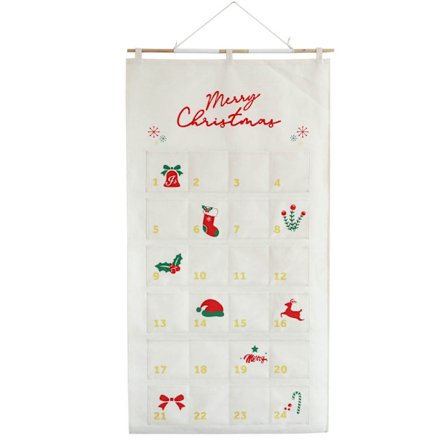 24 Adventskalendrar att fylla gjorda av tyg 2024, Adventskalenderväv hängande kompatibel väggdörrdekoration Julkalender tygpåse kompa