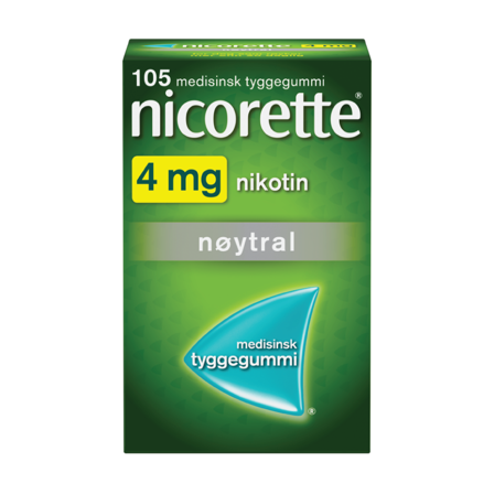 Nicorette 4 mg tyggegummi, Nøytral, 105 stk.