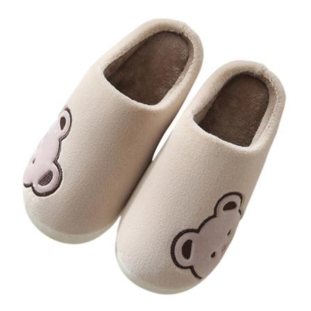 Unisex Flat Fuzzy Tofflor Slip On House Skor