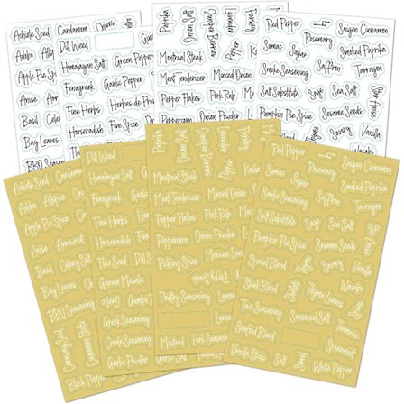 Vandtætte Krydderi Etiketter Klistermærker Transparente 276 stk. Krydderi Etiket Dekaler til Køkken Organisation og Opbevaring, Krydderibeholdere, 