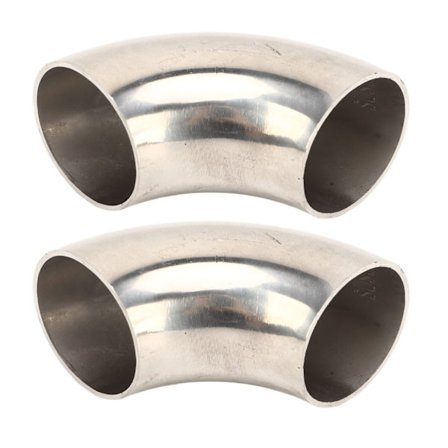 2 st 90 graders vinkel Wastegate Dump Valve Rör 1,5 tum Rostfritt Stål Universal Passform för Bilar