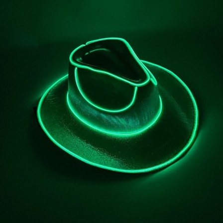 Trådløs LED Cowboy Hat Iridescent Jazz Hat GRØNN grønn