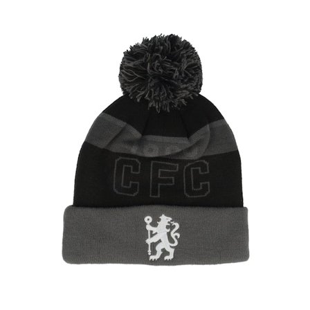 New Era - Chelsea Sport Beanie Black/Grey Pom Pom Black Beanie - Football @ Hatstore