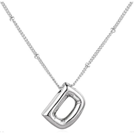 Bubbel Bokstav Halsband Ballong Initial Halsband För Kvinnor Flickor Fancy Alfabet Hänge 14k Guldpläterad Puffigt Namn Personliga Smycken Gåva D 