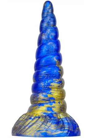 Metallic Dildo Unix Blue/Gold 19,5 cm