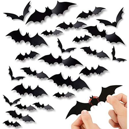 60 St Halloween 3d Fladdermöss Dekoration