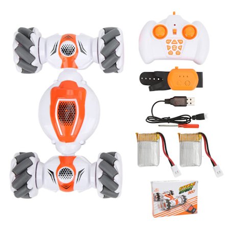 S012 2.4Ghz RC Stunt Bil Fjernbetjening Stunt Bil med 360 Graders Flip Dobbeltsidet Roterende til 8+ Drenge Piger(2 Batterier )