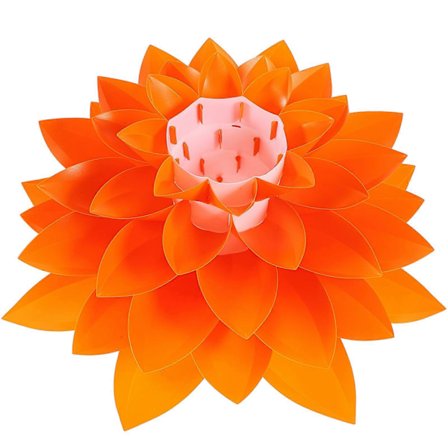 Seks Etasjer Lotus Lysekrone DIY Pendellampe Taklampe Romdekorasjon Puslespill Lys Moderne Lampeskjerm (Oransje)
