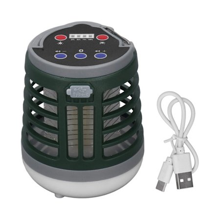 Myggestikker Udendørs Camping Lanterne Lommelygte Telt Lys Camp Lampe USB Genopladelig med Indbygget Batteri Mørkegrøn
