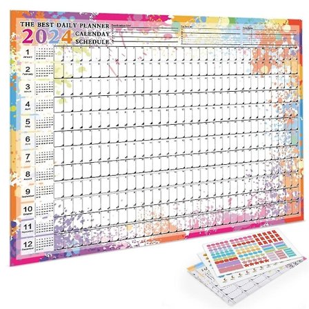 Wall Planner,wall Calendar 2024 Year Planner 2024 Yearly Wall Planner 2024 Planner Wall Chart-a(Photo Color)
