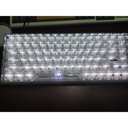 Gjennomsiktige bakbelyste tastehetter mekanisk tastatur 132 taster krystall PC gaming tastehetter