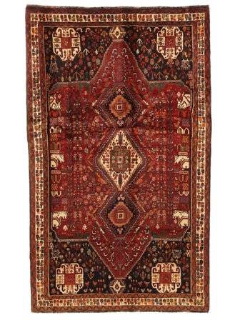 Qashqai Fine Rug Hand Knotted 174X298 Dark Red/Black