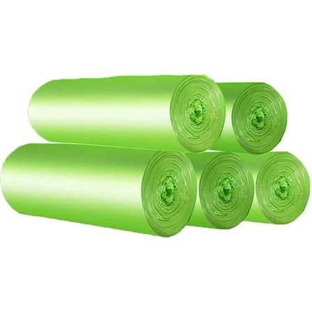 Pakke med 100 økologiske affaldsposer 30 liter, rivebestandige, madaffaldsposer, 100% komposterbare og bionedbrydelige, fremstillet af majsstivelse.