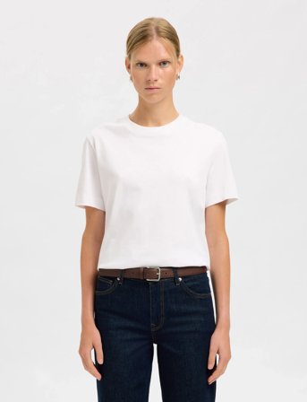 Selected Slfclara Leather Belt Noos - Brown - 80