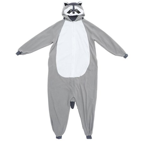 Cosplay Pyjamas Polar Fleece Tvättbjörn Onesie För Män Och Kvinnor Storlek XL Multi Lätt Att Bära 1-Pack