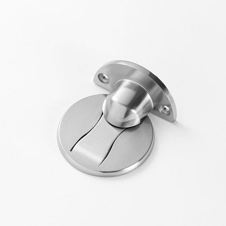 Magnetisk dørstopper, dørstopperstøtte, dørstopper i metall, kraftig 304 rustfritt stål (1 stk, børstet stål) KLB