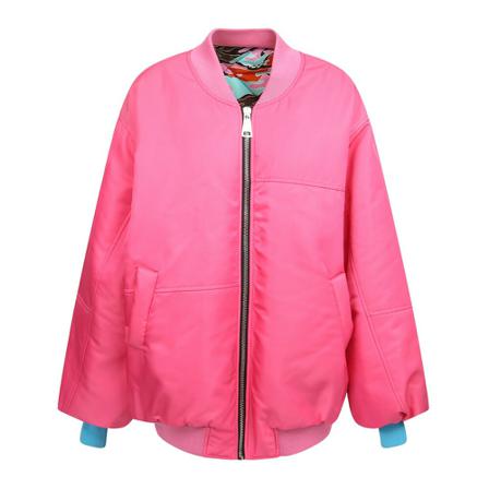 Khrisjoy, logo-print zip-up bomber jacket Różowy, Kobieta, Rozmiar: M