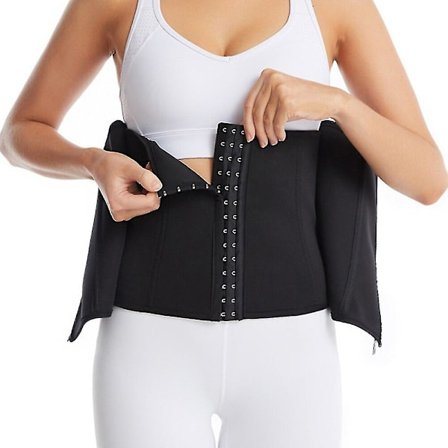 Bastu Svettbälte för viktminskning Waist trainer Court Gördel Kroppsformare Korsett Bantning Mage Slida Shapewear Dam Trimmer,svart