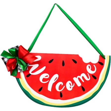 Välkomstskylt Dekor Trädekor vattenmelon Mönster Träfest Riktning Skyltar Trähängande Skylt Bondgård Veranda Dekorationer för Hem Gårdsskyltar