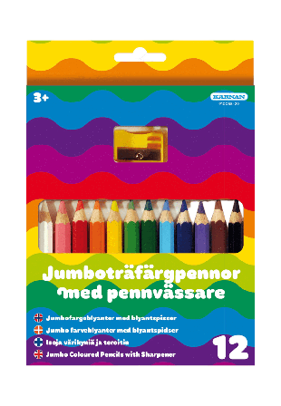 KÄRNAN Träpennor halvjumbo 12 st Skapa & pyssla Unisex ONESIZE