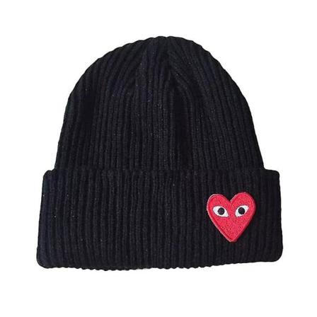 Hjärtformad unisex stickad mössa Black