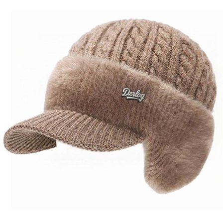 Varm strikket vinterhue til mænd og kvinder - fleeceforet hue med øreklapper, tyk termisk hue til mor, far og ældre gaver