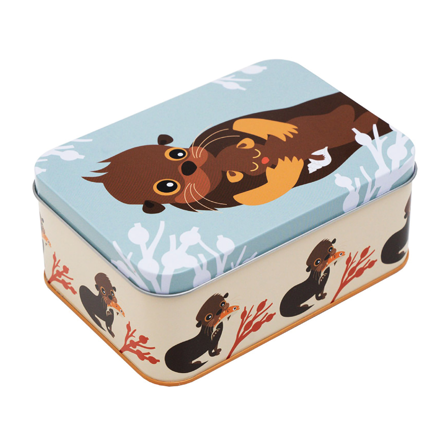 Blafre Matboks i metall, Beige/lys blå, 1 stk.