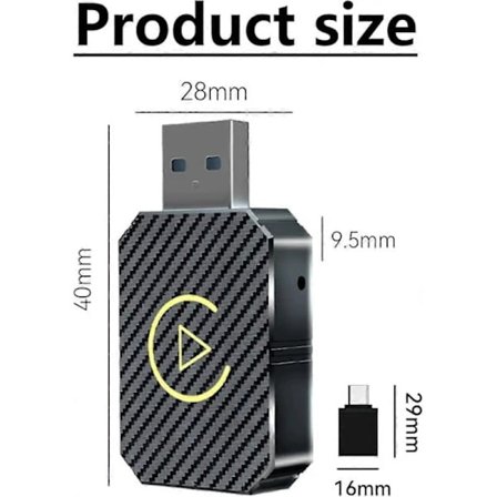 2 i 1 Trådløs CarPlay Adapter Android Auto Trådløs Adapter Smart Mini Box USB Adapter Plug and Play WiFi Hurtigforbindelse