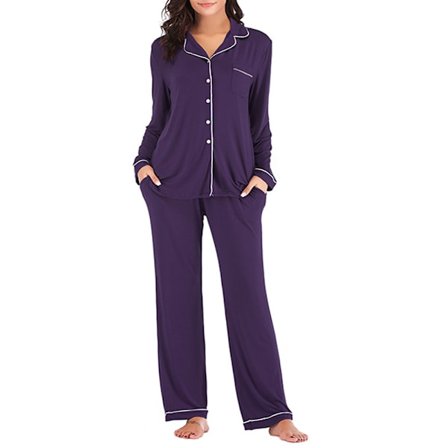 Lila hjemmeklær pysjamas dame vår/sommer modal lang