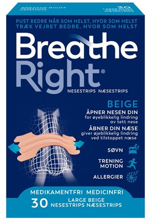 Breathe Right Næsestrips Original 30 stk, Medicin & Pleje, Medicin & Pleje, Snorken