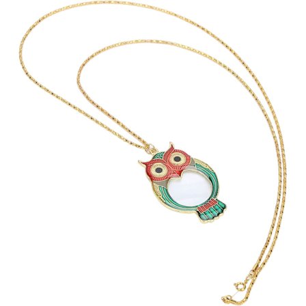 10X söpö pöllökuvioinen kaulakoru suurennuslasi lukulasit riipus