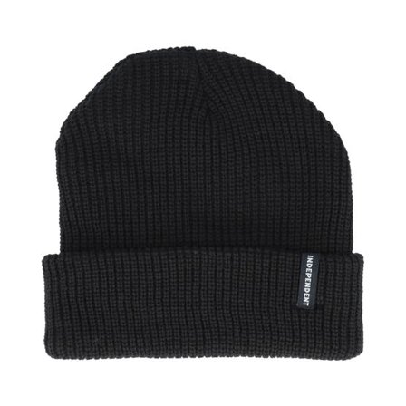 Independent - Svart cuff Beanie - Baseline Black Cuff @ Hatstore