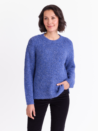 MATCH - Kallie genser - Va Vite - Str. XXL - Dame - Gensere & Cardigans - Blå - 59% polyester - resirkulert, 21% nylon, 11% polyester, 8% ull og 1% 