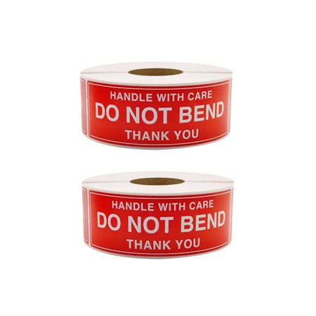 Håndteres med forsigtighed - Bøj ikke - tak, pakkeetiketter, pakning